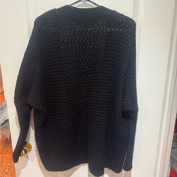 Black Textured Knit Cardigan - Picture 3 of 3
